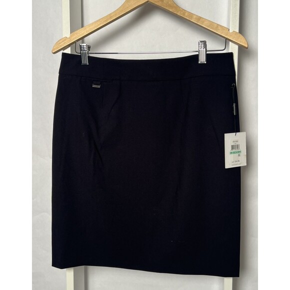 Calvin Klein Pencil Skirt Womens 8P NWT Navy Blue Pocket 20 in Lined Back Vent - Picture 1 of 16